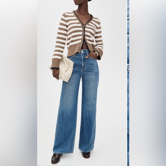 Veronica Beard Taylor Relaxed Wide Leg Jeans high rise - Picture 2 of 13